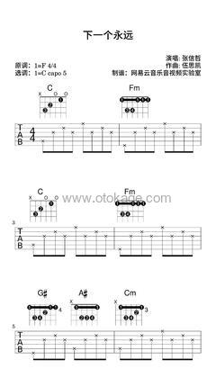 张信哲《下一个永远吉他谱》F调_旋律自然流畅