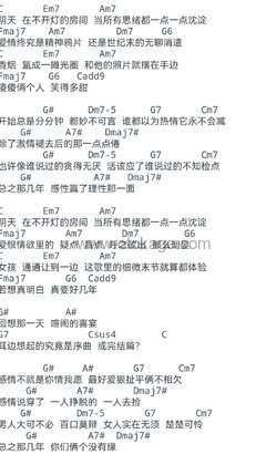 莫文蔚《阴天吉他谱》C调_编排美轮美奂