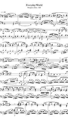 Animenz《Everyday World - 我的青春恋爱物语果然有问题 S2 ED钢琴谱》D调_节奏节节升高