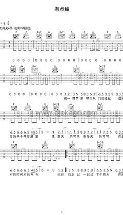 汪苏泷,By2《有点甜吉他谱》E调_编配精致感人