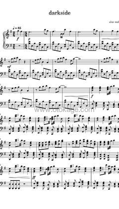 Alan Walker,Au/Ra《Darkside钢琴谱》G调_节奏优美迷人