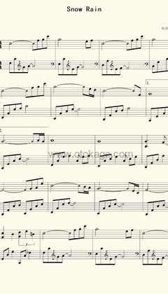 July《Snow Rain钢琴谱》降A调_完美融合情感