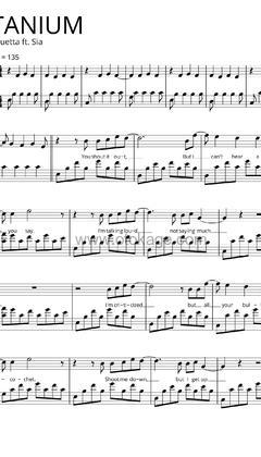 David Guetta,Sia《Titanium钢琴谱》降E调_节奏优雅轻快