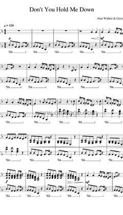 Alan Walker,Georgia Ku《Don't You Hold Me Down钢琴谱》F调_旋律流畅自然