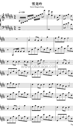 张杰《雪龙吟钢琴谱》D调_音符如画卷展开