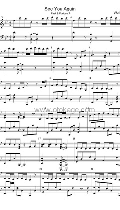 白举纲,GAI周延《see you again钢琴谱》降B调_打动人心的旋律