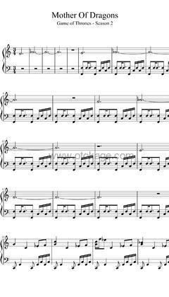 Ramin Djawadi《Mother Of Dragons钢琴谱》C调_旋律轻松愉快