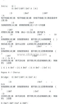 张杰《指望吉他谱》D调_细腻感人的演奏