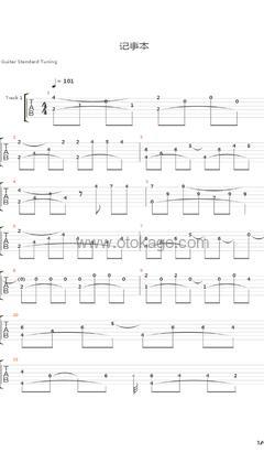 陈慧琳《记事本吉他谱》C调_旋律感人肺腑