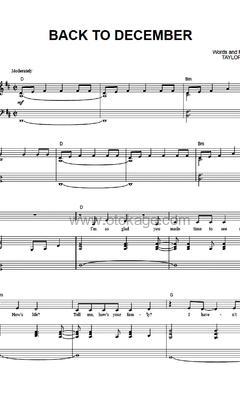 Taylor Swift《Back To December吉他谱》D调_音符与情感交织