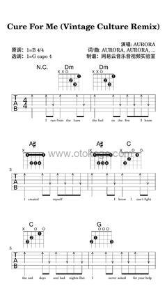AURORA《Cure For Me (Vintage Culture Remix)吉他谱》B调_动人心弦的版本