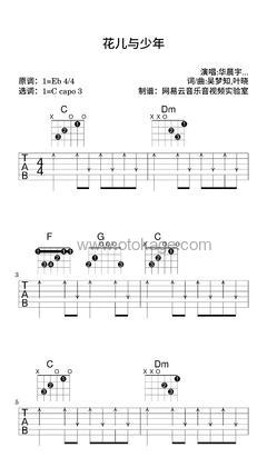 华晨宇,刘涛《花儿与少年吉他谱》降E调_完美的音乐表达