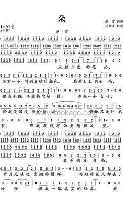 赵雷《朵人声谱》降G调_音乐沁人心扉