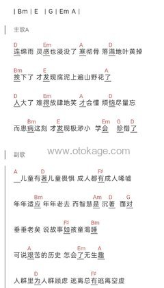 郑秀文《我们都是这样长大的吉他谱》D调_音符如流水般柔和