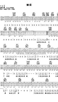 林俊杰《她说吉他谱》C调_音色温暖动人