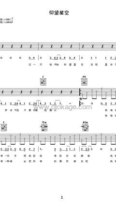张杰《仰望星空吉他谱》B调_节奏与情感交融