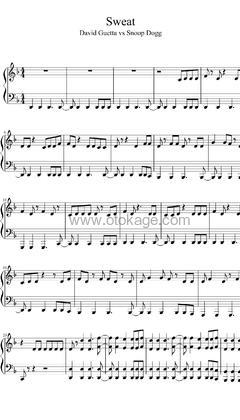Snoop Dogg,David Guetta《Sweat (Snoop Dogg vs. David Guetta) [Remix]钢琴谱》F调_音符轻盈跳动