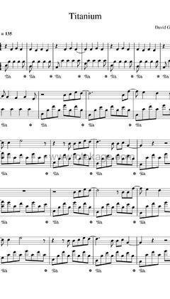 David Guetta,Sia《Titanium钢琴谱》降E调_编曲充满温情