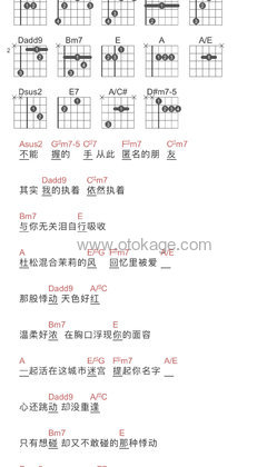 杨丞琳《匿名的好友吉他谱》A调_旋律感人至极