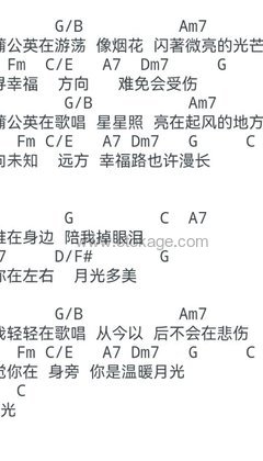 王心凌《月光吉他谱》C调_令人难忘的和声