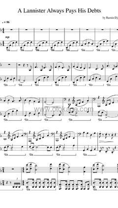 Ramin Djawadi《A Lannister Always Pays His Debts钢琴谱》F调_音符美得令人陶醉