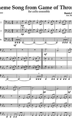 Ramin Djawadi《Main Titles大提琴谱》降E调_旋律丝滑流畅