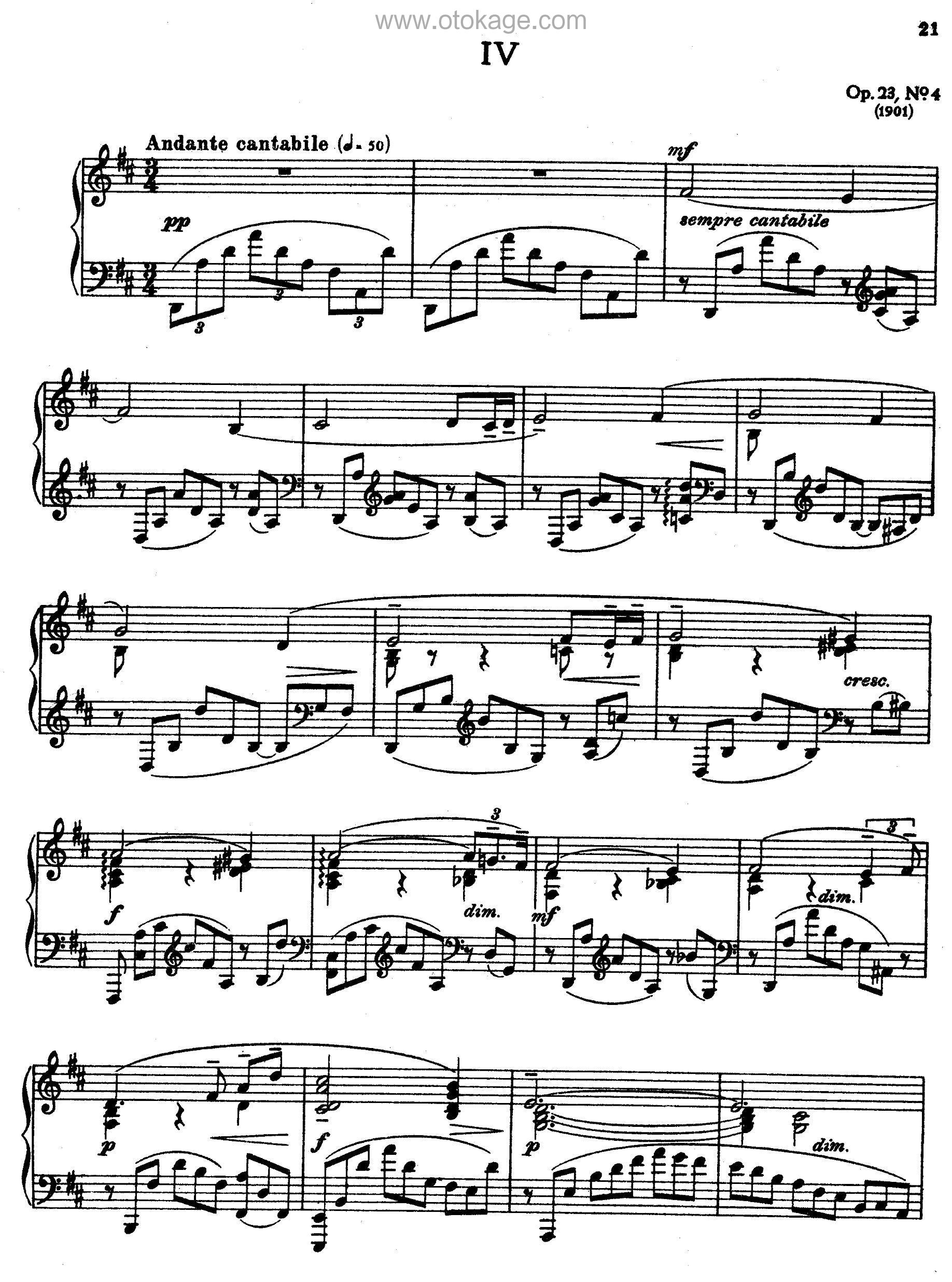 Vladimir Ashkenazy《Prelude In D Op.23 No.4钢琴谱》D调_旋律感人至极