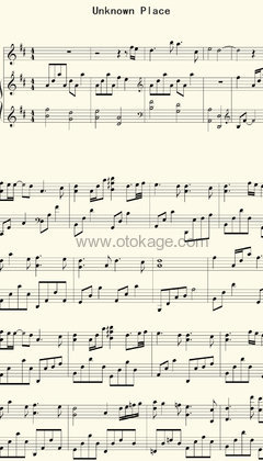 July《Unknown Place钢琴谱》D调_简洁而不简单