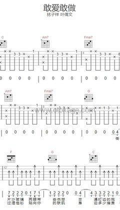 林子祥,叶蒨文《敢爱敢做 (Live)吉他谱》C调_音符轻盈跳动