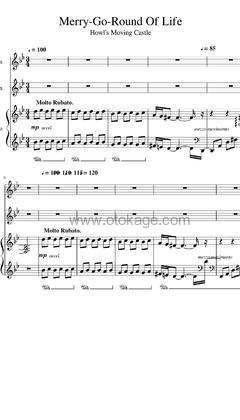 久石譲《Merry Go Round吉他谱》降B调_音符轻柔抚慰心灵
