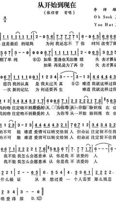 张信哲《从开始到现在人声谱》F调_音符如画卷展开