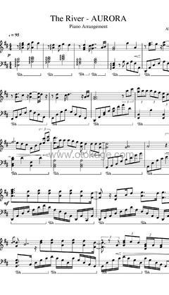 AURORA《The River钢琴谱》D调_节奏充满活力
