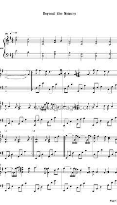 July《Beyond The Memory钢琴谱》G调_音色温暖动人