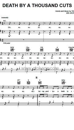 Taylor Swift《Death By A Thousand Cuts吉他谱》E调_旋律打动心灵