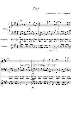 K-391,Alan Walker《Play吉他谱》A调_音色柔和迷人