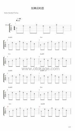 许茹芸《如果云知道吉他谱》C调_音符轻盈流畅
