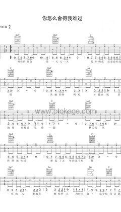 黄品源《你怎么舍得我难过吉他谱》C调_完美平衡的音色