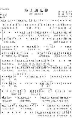 戚薇,杨宗纬《为了遇见你人声谱》D调_音乐纯净感人