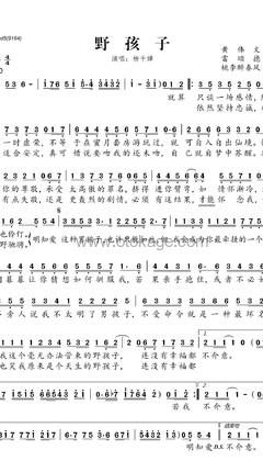 杨千嬅《野孩子人声谱》D调_音符如流水般柔和