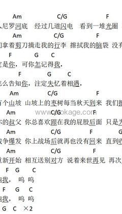 赵雷《我记得吉他谱》C调_旋律清新自然
