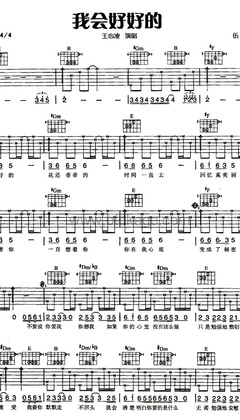 王心凌《我会好好的吉他谱》B调_节奏优雅轻快